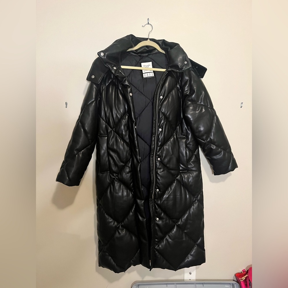 Abercrombie Leather Full Length Puffer size XS